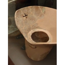 Cinerary clay, pre-Christian cross